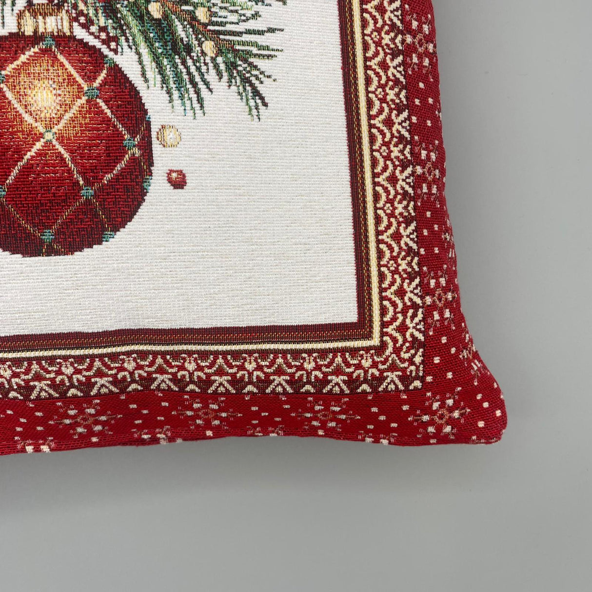 Kissenhülle Weihnachten 45x45 cm – Gobelin Weihnachten Herz, Kugel, Stern von Wimpelberg