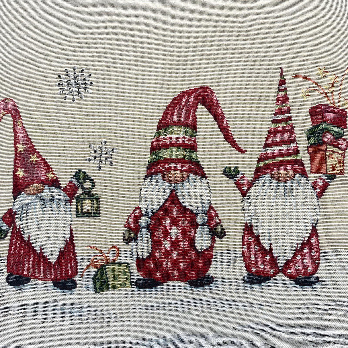 Kissenhülle Weihnachten 45x45 cm – Gobelin Weihnachten Zwerge Kissenbezug von Wimpelberg