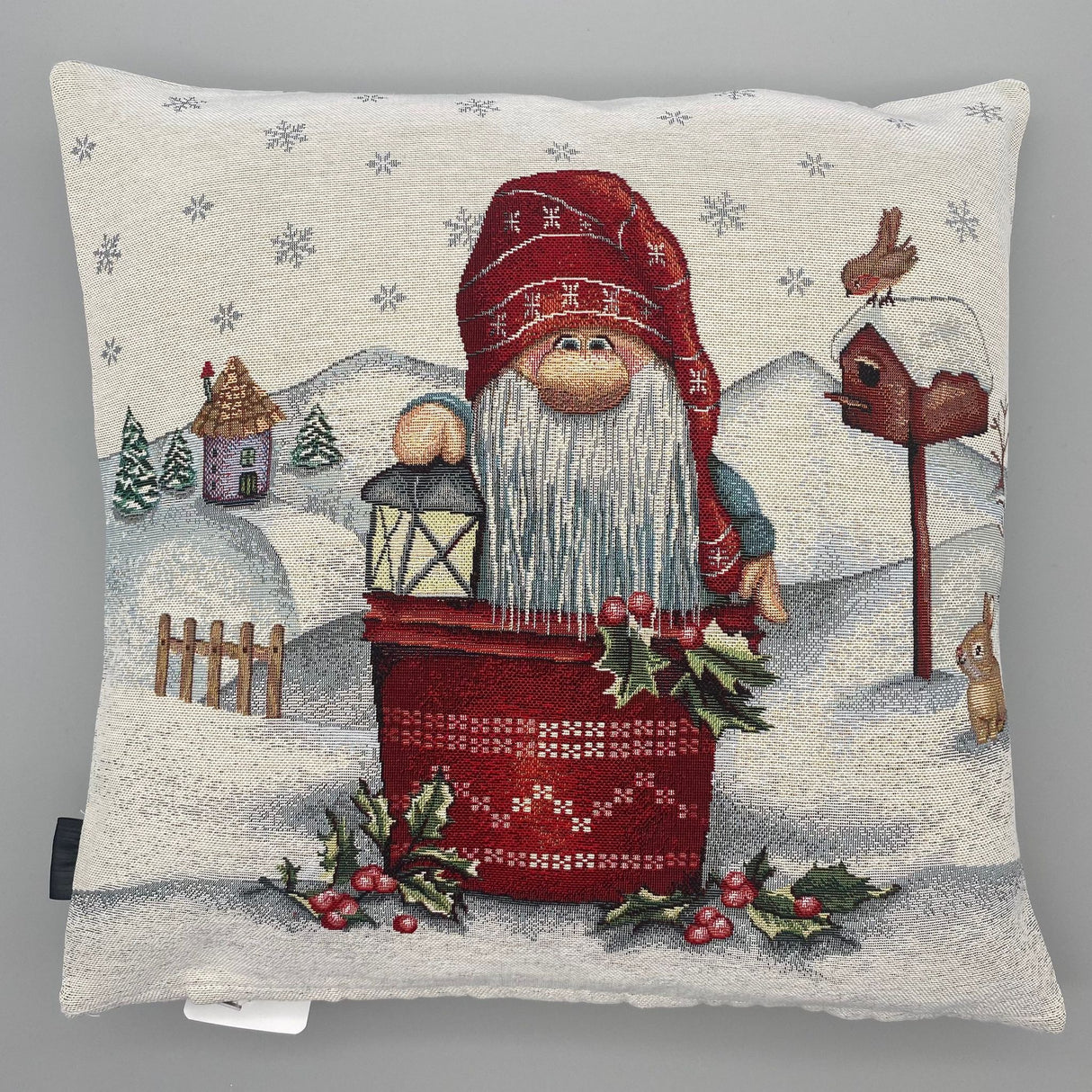 Kissenhülle Weihnachten 45x45 cm – Gobelin Weihnachten Wichteldorf Weihnachtsdeko Bezug von Wimpelberg