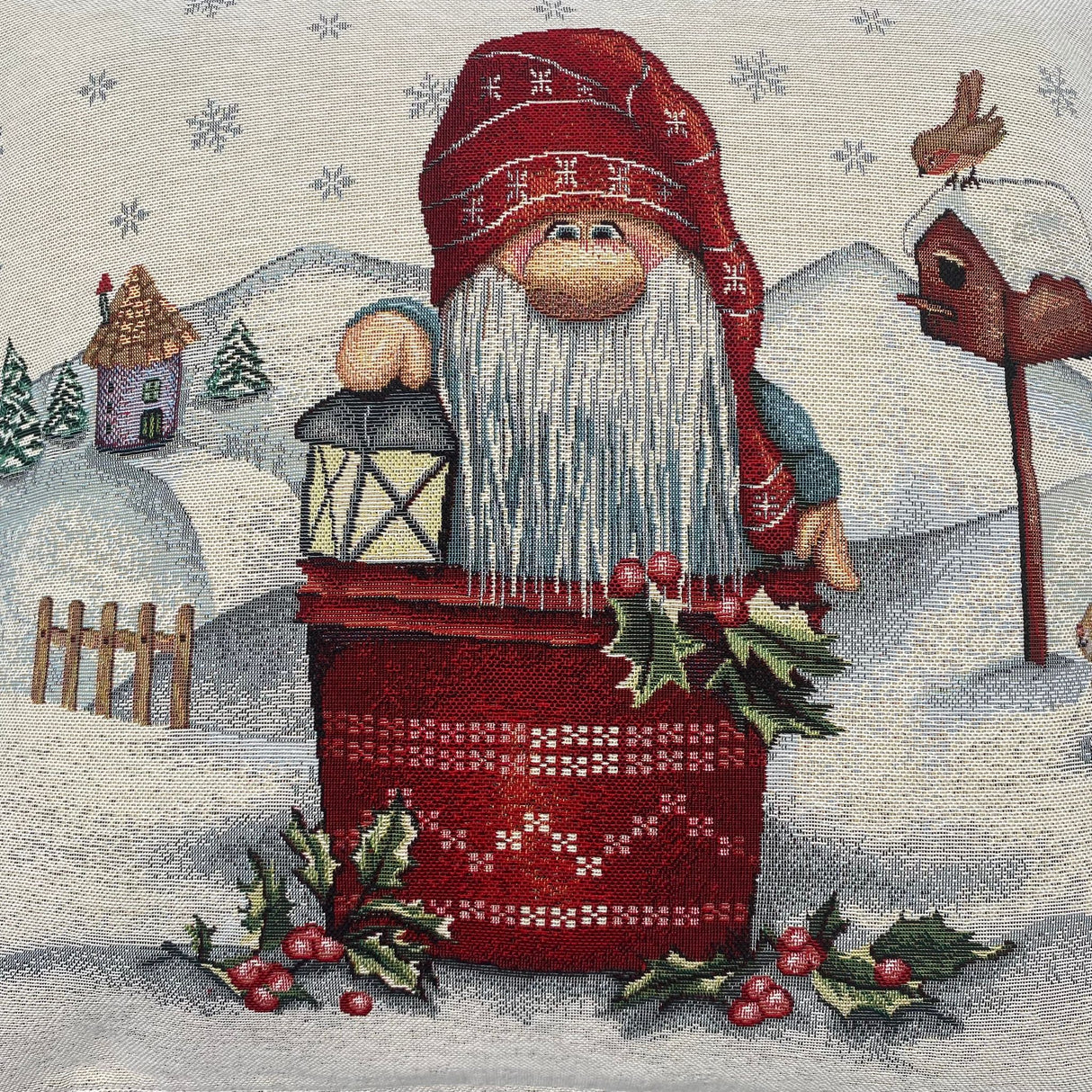 Kissenhülle Weihnachten 45x45 cm – Gobelin Weihnachten Wichteldorf Weihnachtsdeko Bezug von Wimpelberg