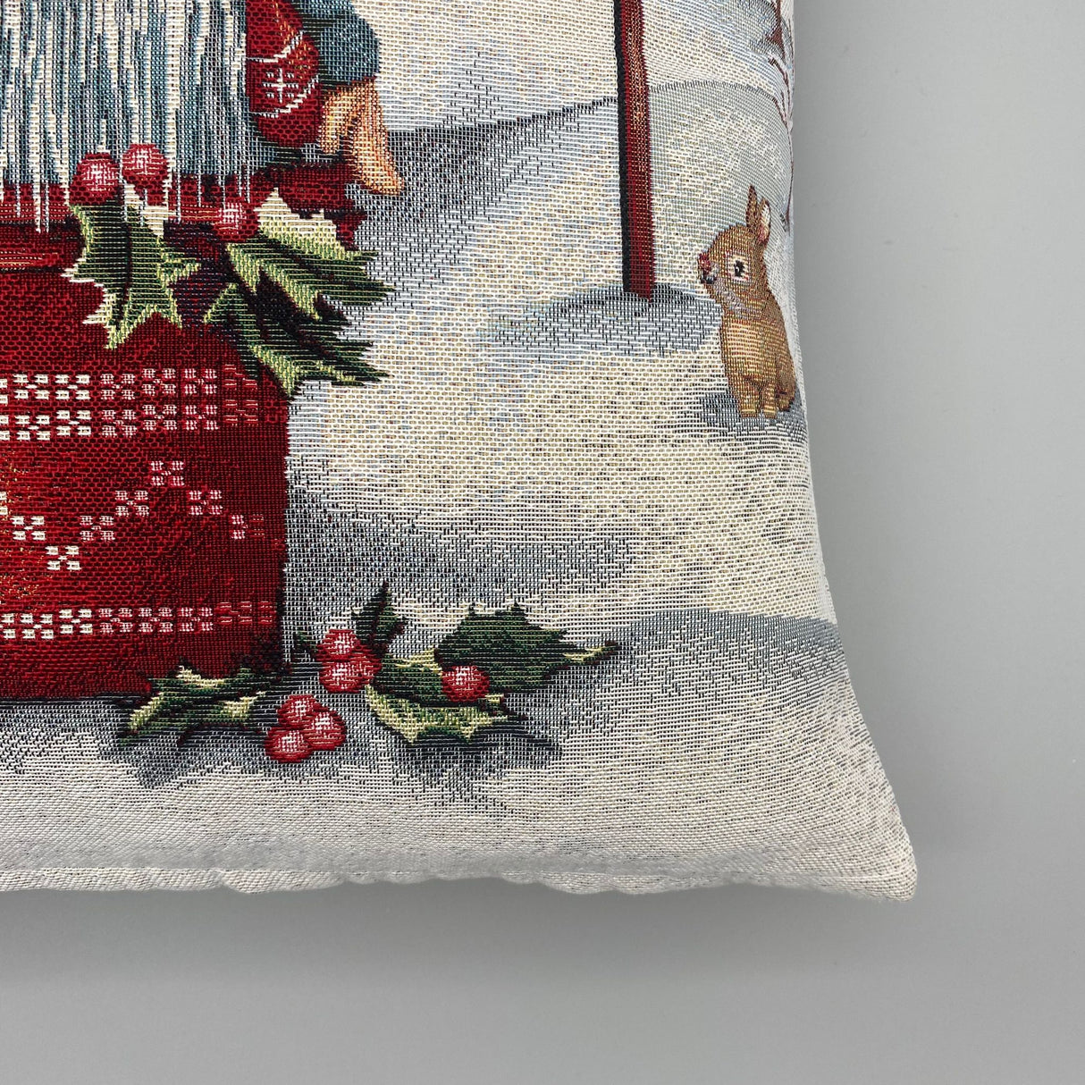 Kissenhülle Weihnachten 45x45 cm – Gobelin Weihnachten Wichteldorf Weihnachtsdeko Bezug von Wimpelberg