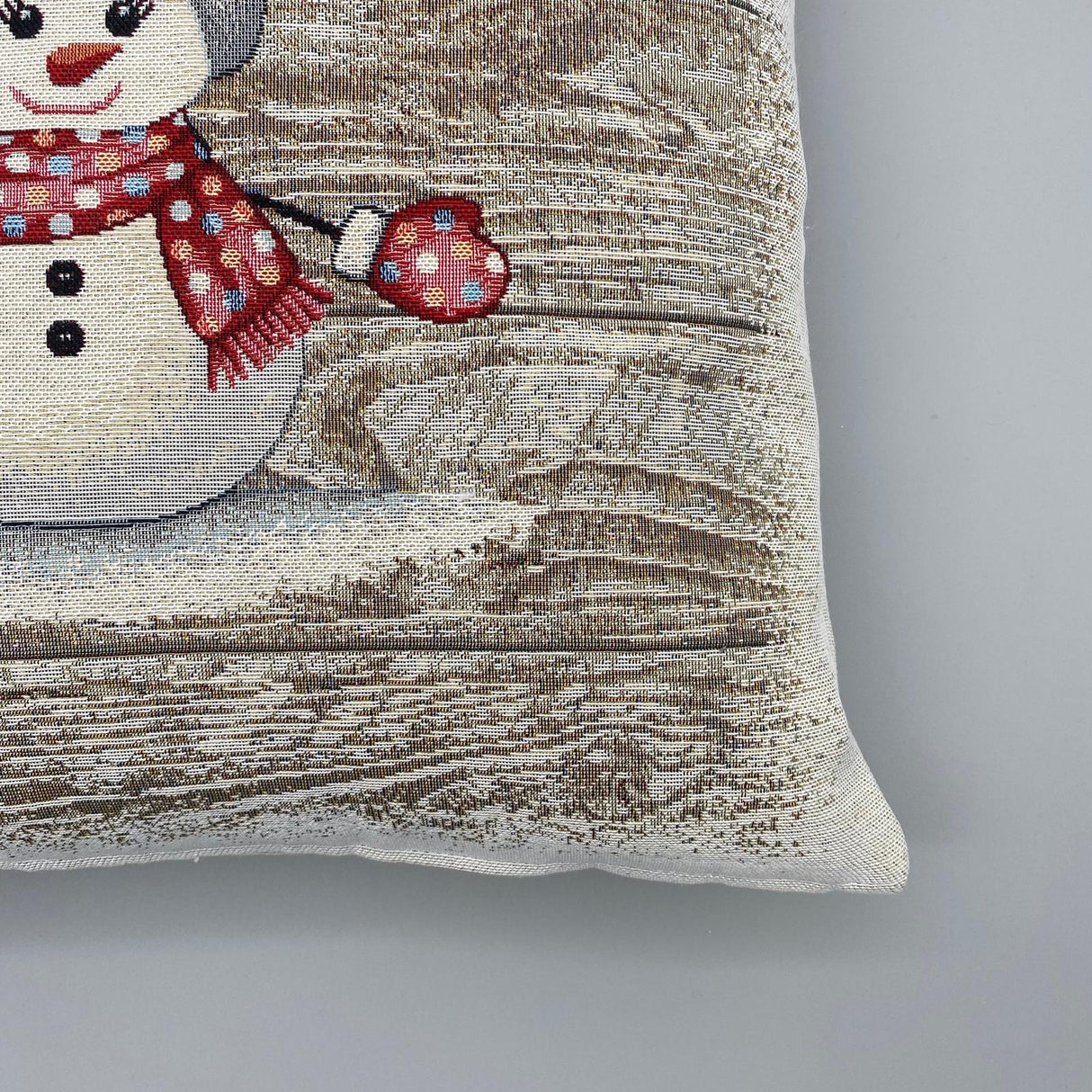 Kissenhülle Winter 45x45 cm – Gobelin Winter Schneefrau Kissenbezug Winter von Wimpelberg