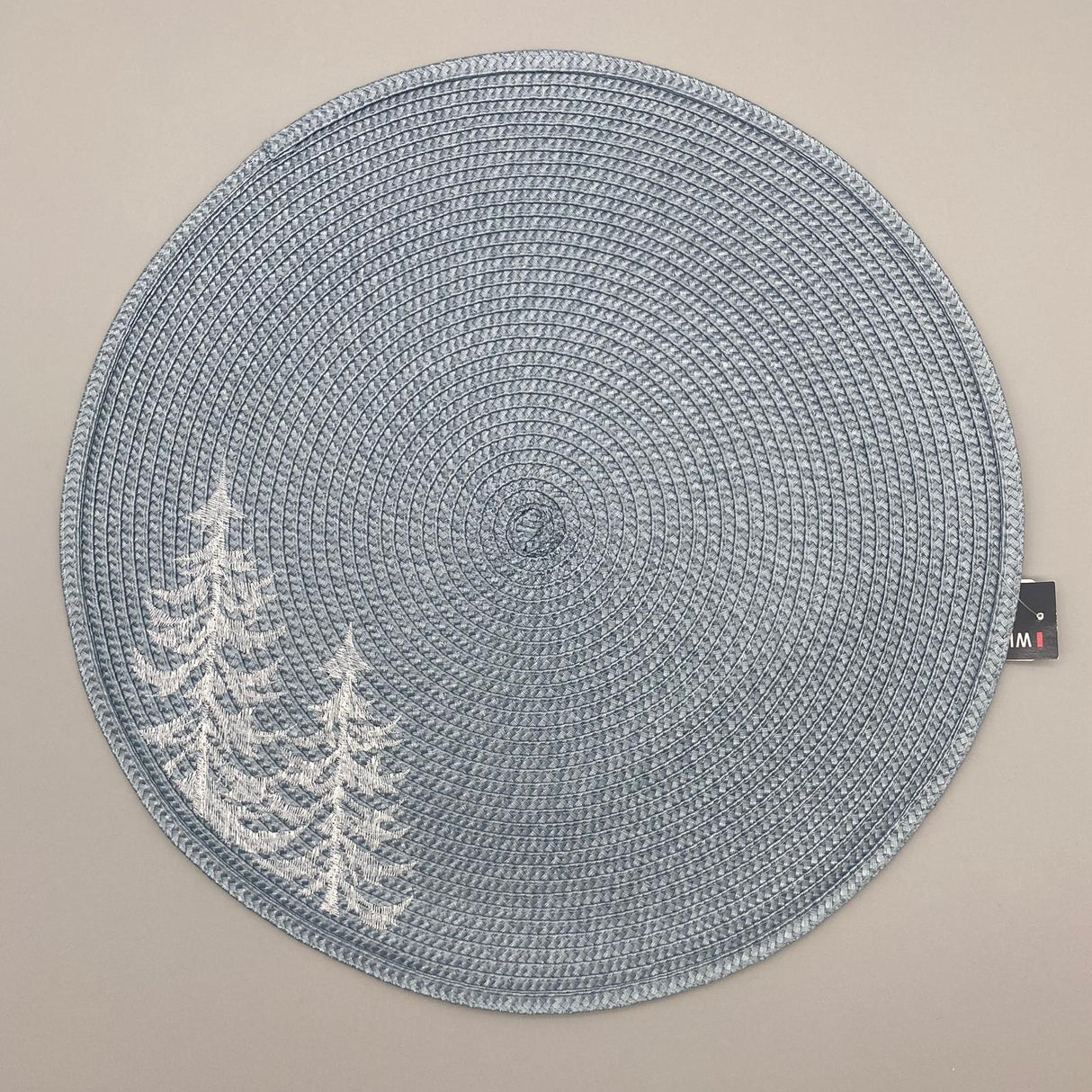 Tischset Tanne Silber und Winterliches – 38 cm | Winter Deckchen tanne von Wimpelberg