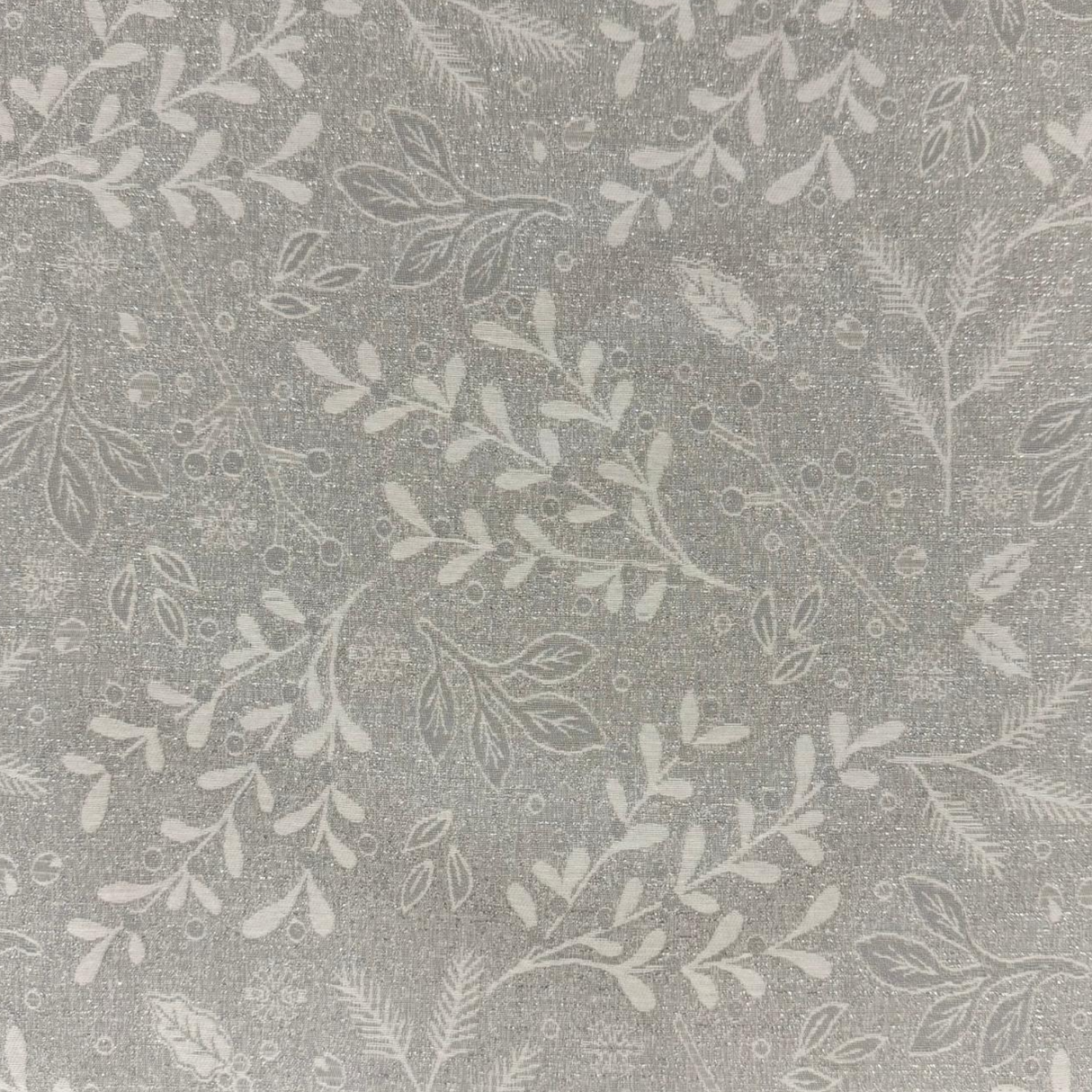 Winterläufer Gobelin – Zweig in Silber | Winterdeko Läufer von Wimpelberg