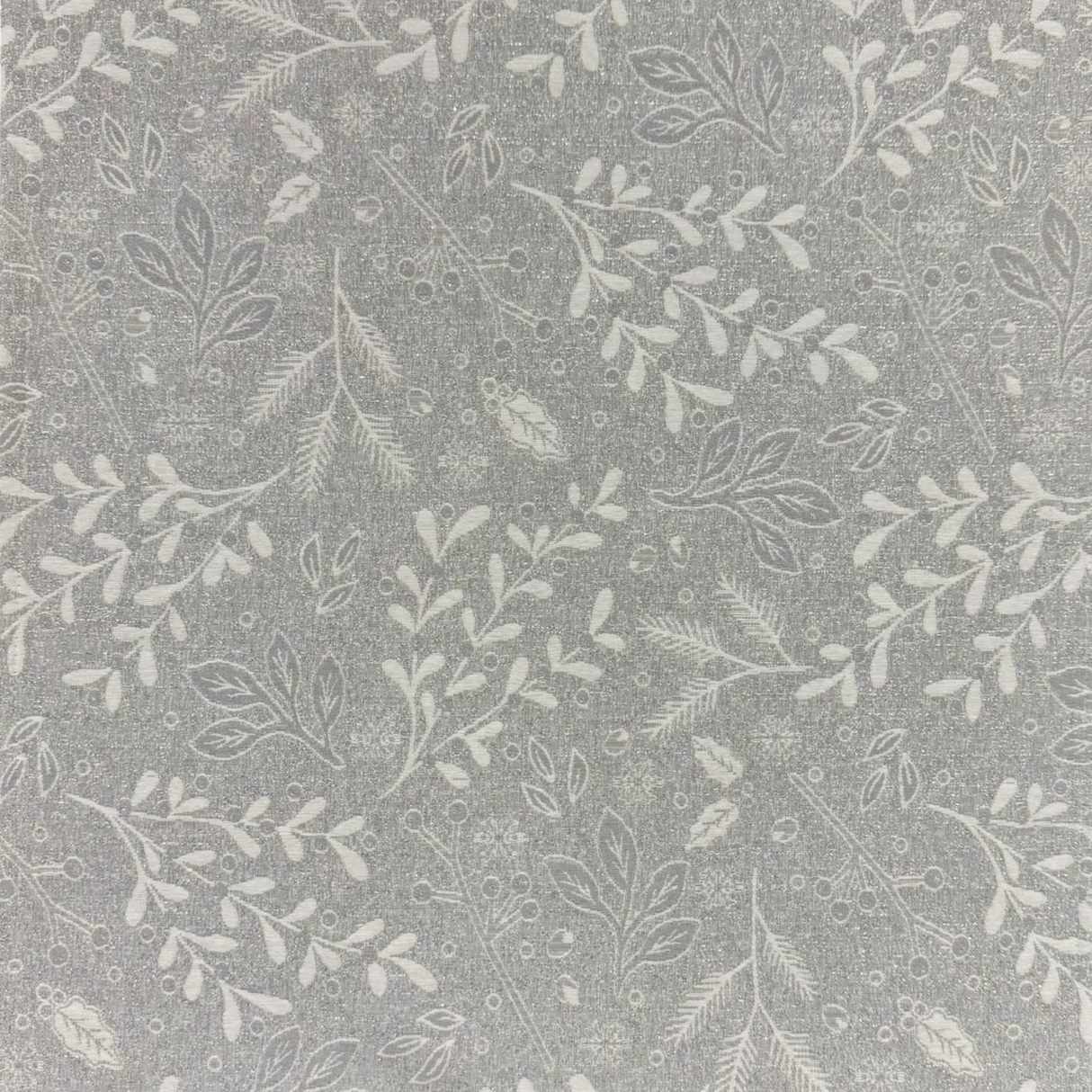 Winterläufer Gobelin – Zweig in Silber | Winterdeko Läufer von Wimpelberg