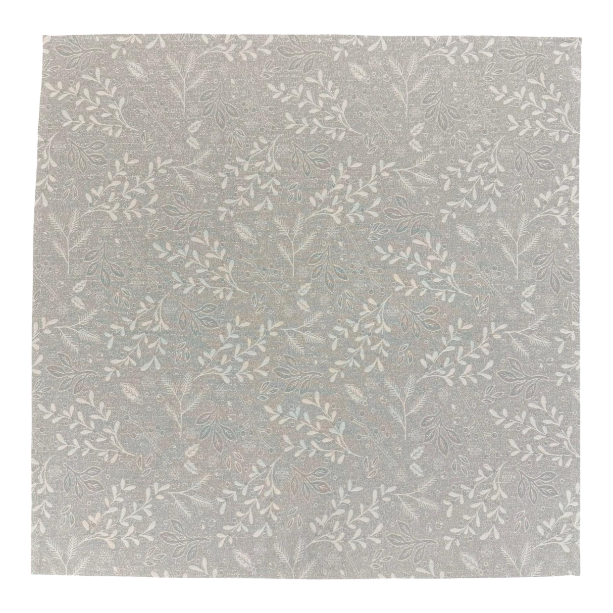 Winterdecke 85x85 cm – Gobelin Zweig in Silbergrau | Winterdeko von Wimpelberg