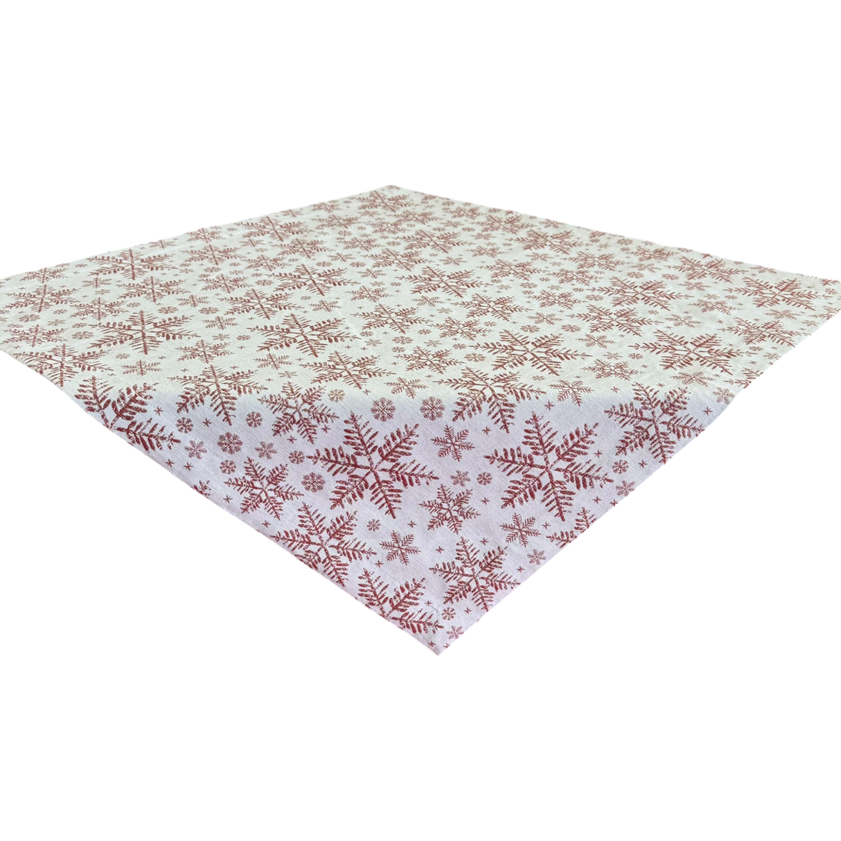 Decke mit roten Schneeflocken – 85x85 cm | Tischdecke Winter von Wimpelberg