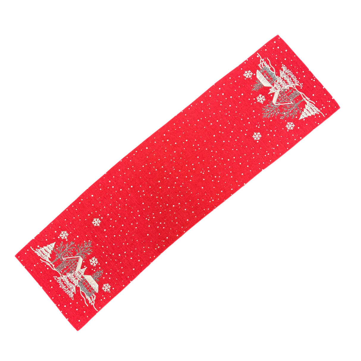 Winterdorf Läufer in Rot und Weiß – Winterdeko Tischdeko Winter von Wimpelberg