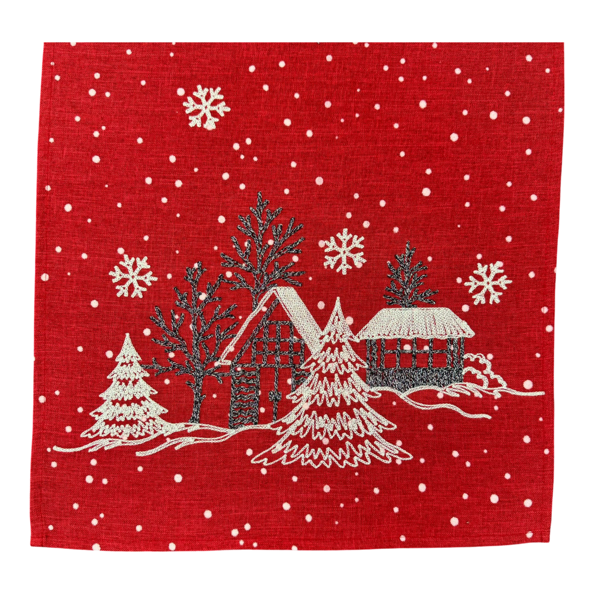 Winterdorf Läufer in Rot und Weiß – Winterdeko Tischdeko Winter von Wimpelberg