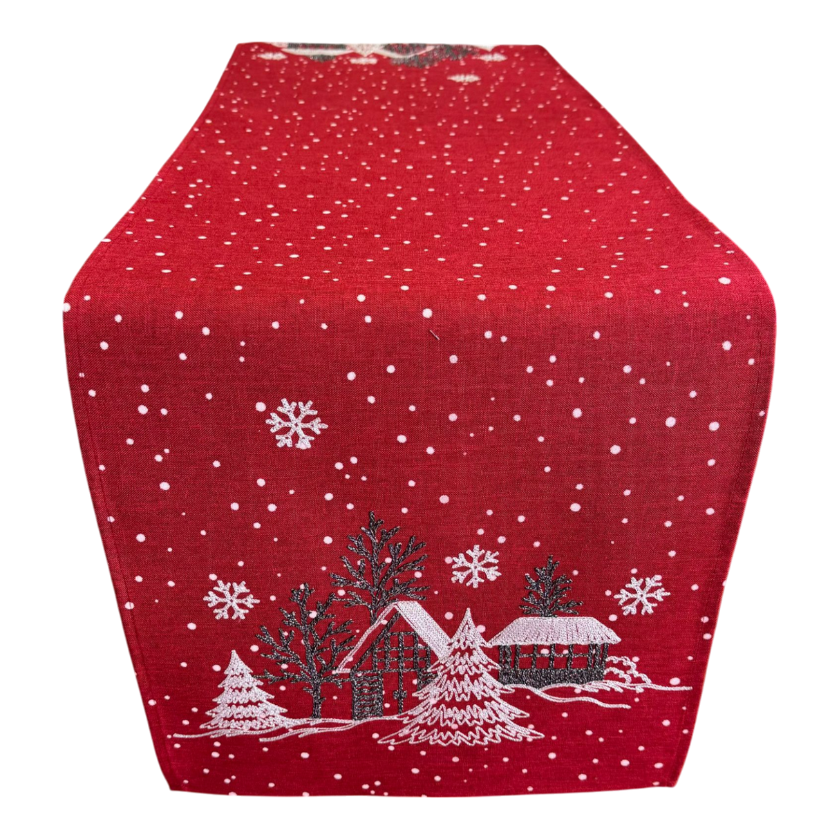 Winterdorf Läufer in Rot und Weiß – Winterdeko Tischdeko Winter von Wimpelberg