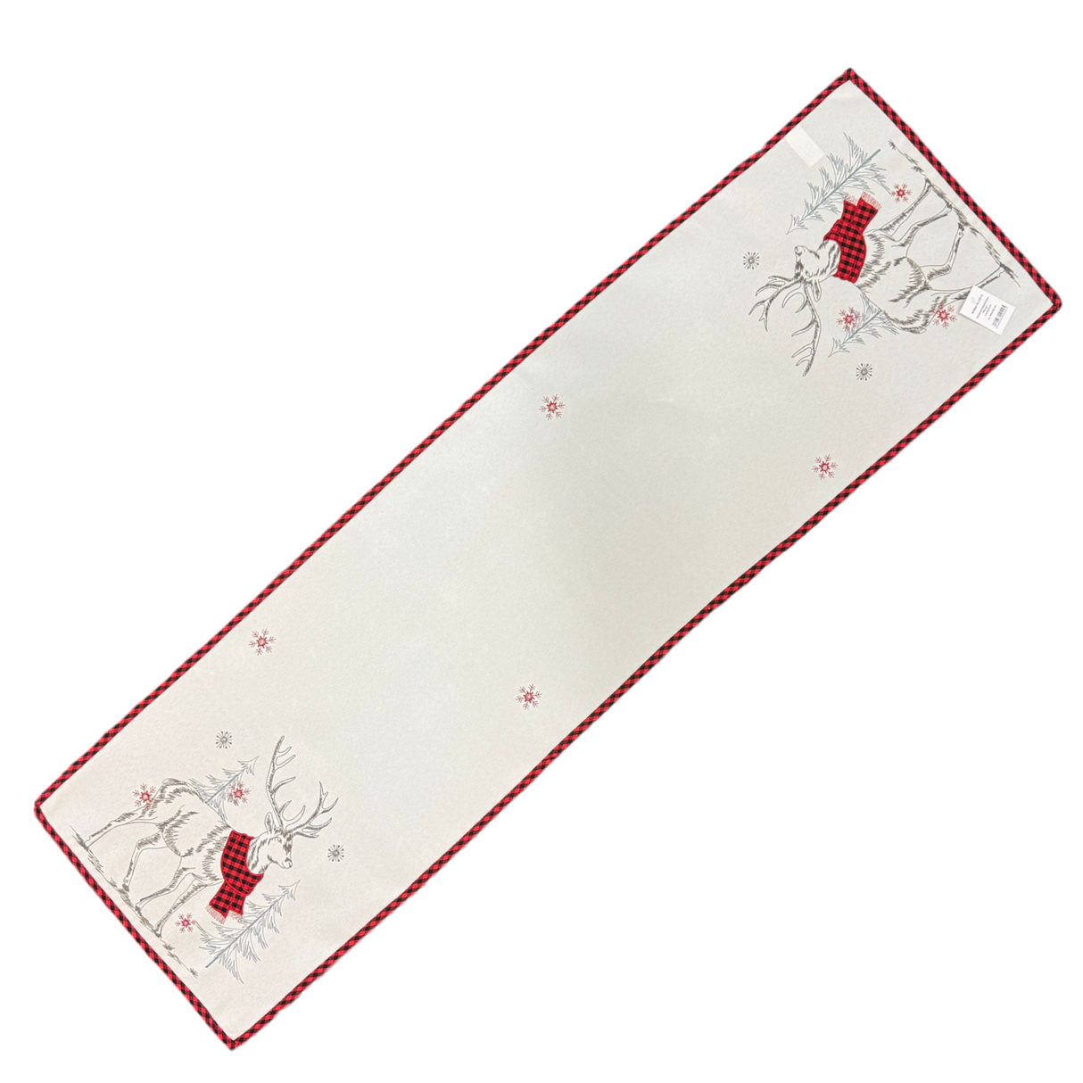 Winterläufer Hirsch Tiere rot/kariert – 40x140 cm | Winter Tischdeko von Wimpelberg