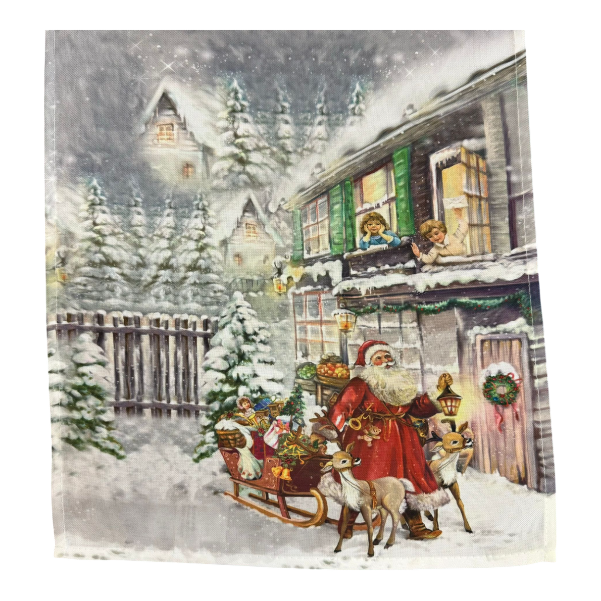 Weihnachtsläufer 40x90cm Weihnachtsmann mit Schlitten – Weihnachten Tischdeko von Wimpelberg