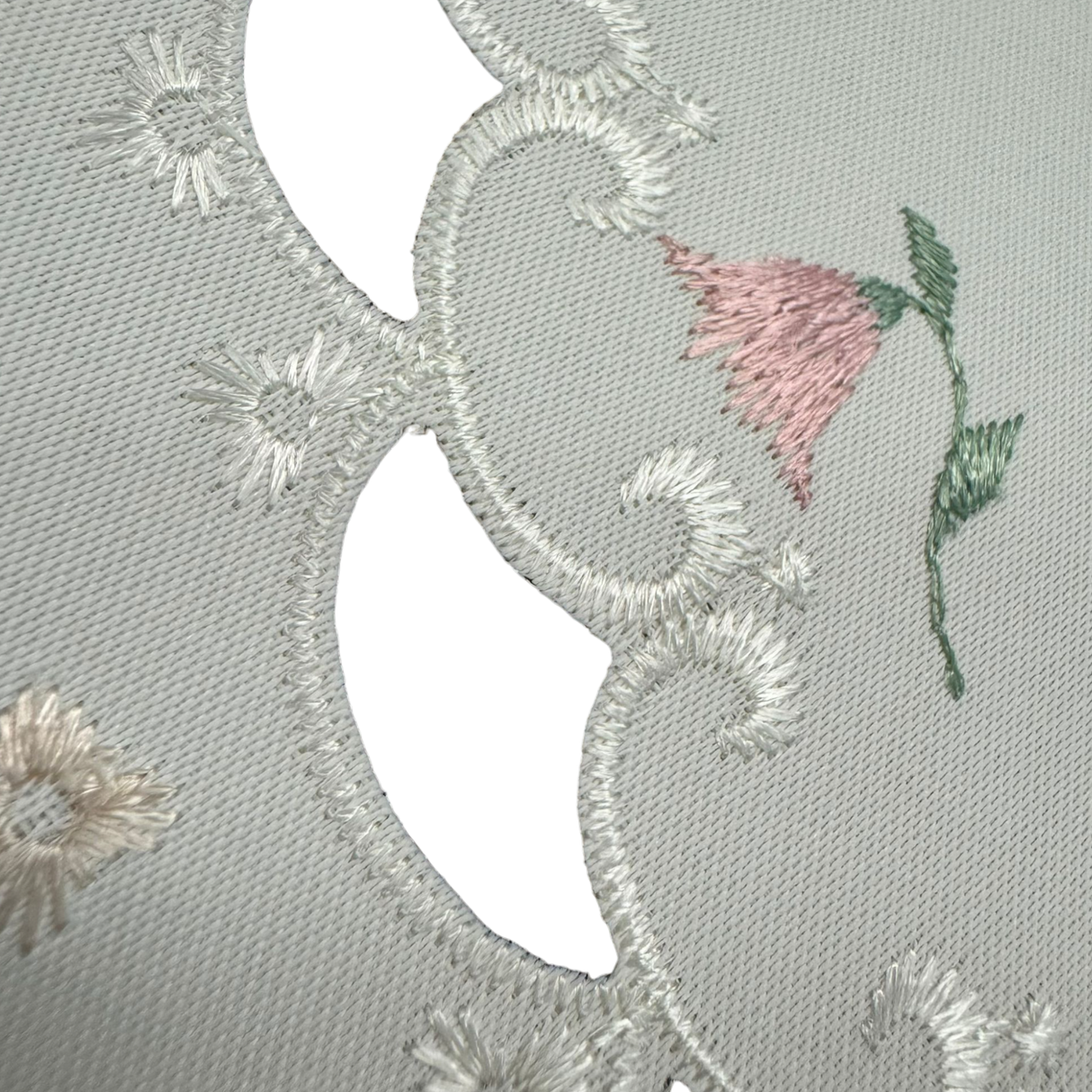 Deckchen Rund Plauener Spitze 26 cm – Creme-Rosé Blumenmuster aus Plauener Spitze von Wimpelberg