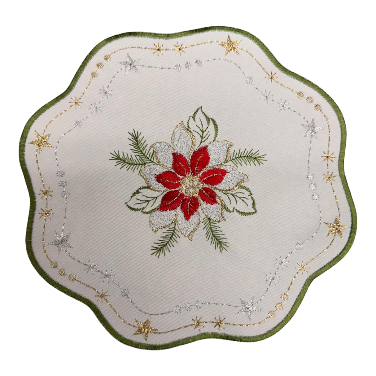 Weihnachtsdecke 18r 21r 23x23 cm in Silber und Gold – Made in Germany 21r von Wimpelberg