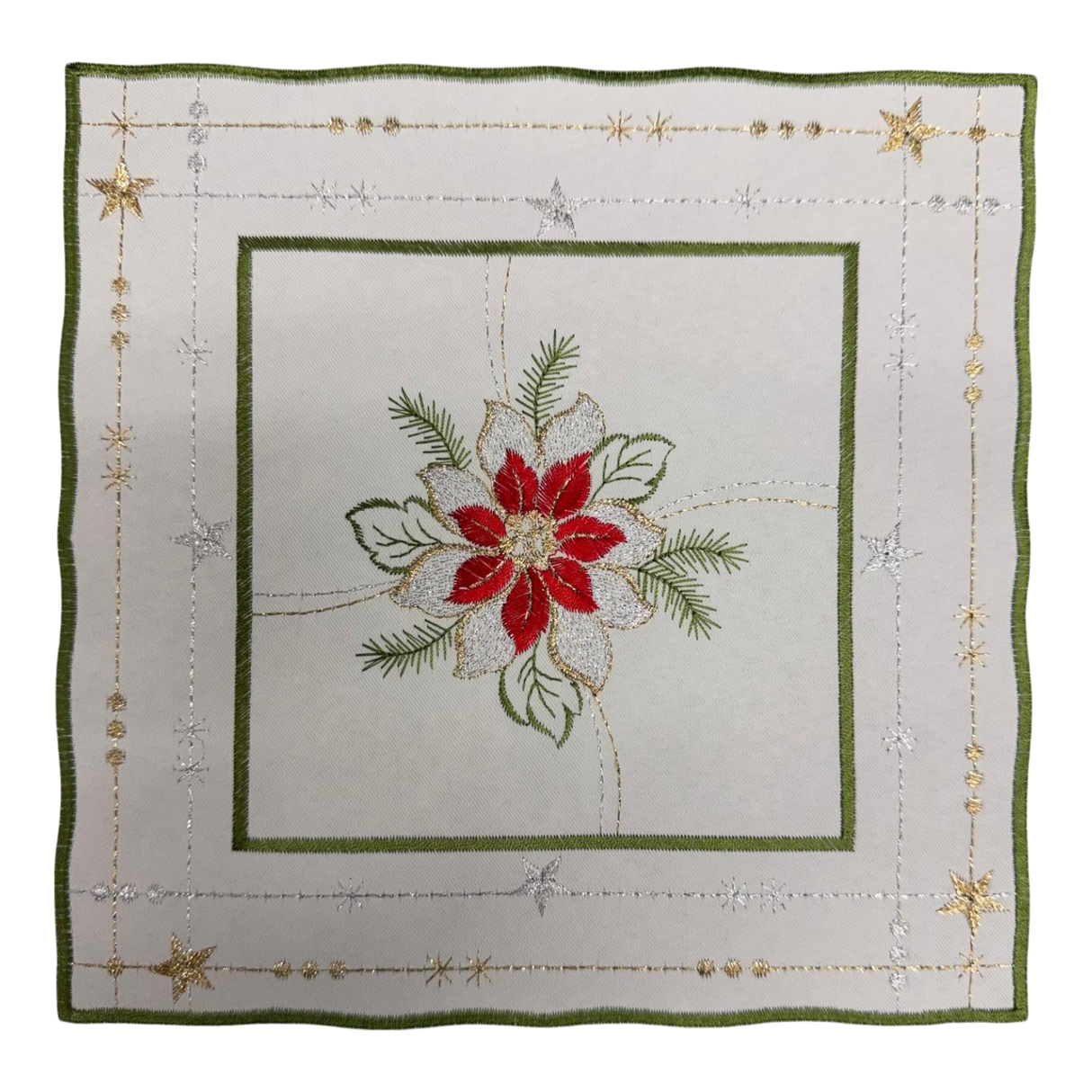 Weihnachtsdecke 18r 21r 23x23 cm in Silber und Gold – Made in Germany 23x23 von Wimpelberg