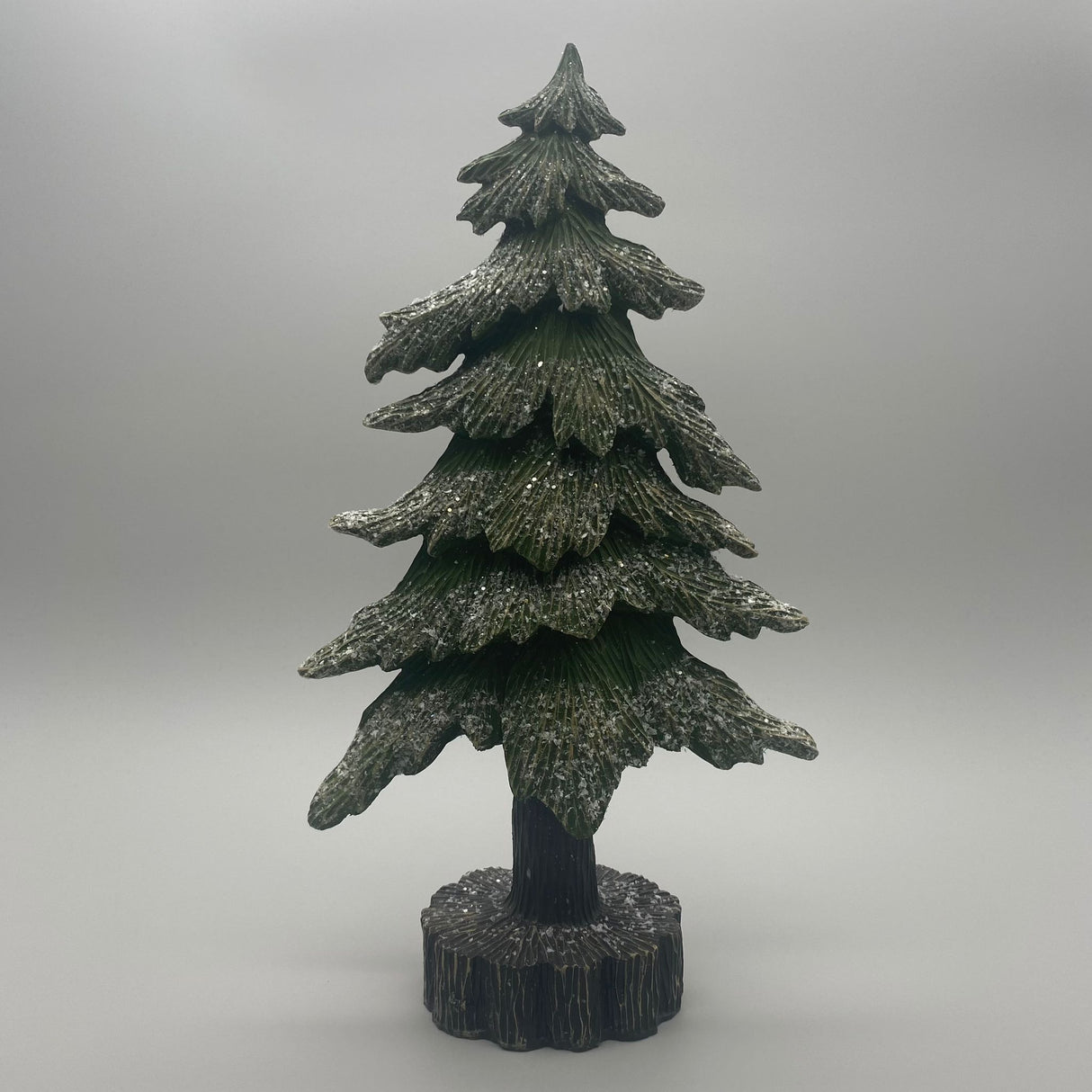 Deko-Baum Winter grün-braun – 10x36 cm aus Kunststein | Dekoobjekt Winter von Wimpelberg