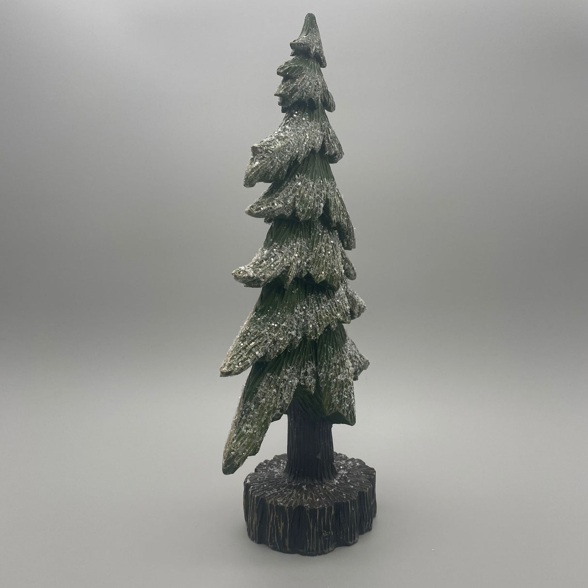 Deko-Baum Winter grün-braun – 10x36 cm aus Kunststein | Dekoobjekt Winter von Wimpelberg