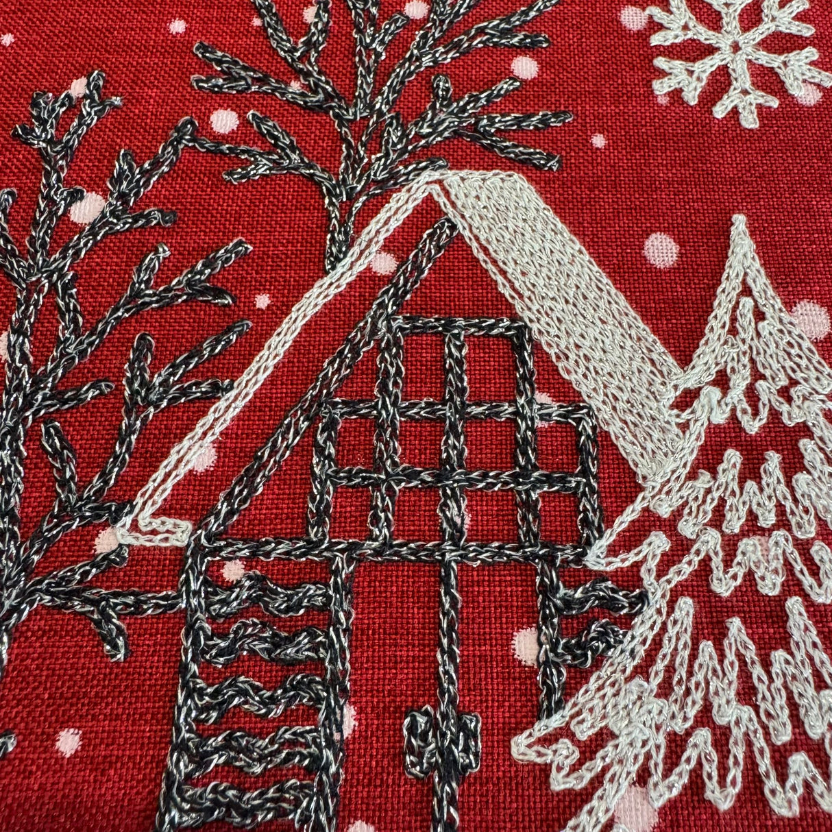 Winterdorf Läufer in Rot und Weiß – Winterdeko Tischdeko Winter von Wimpelberg