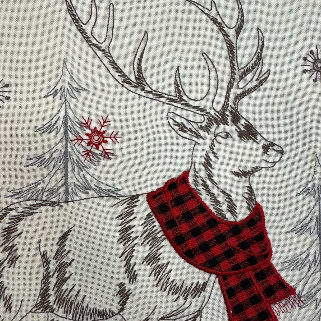 Winterläufer Hirsch Tiere rot/kariert – 40x140 cm | Winter Tischdeko von Wimpelberg