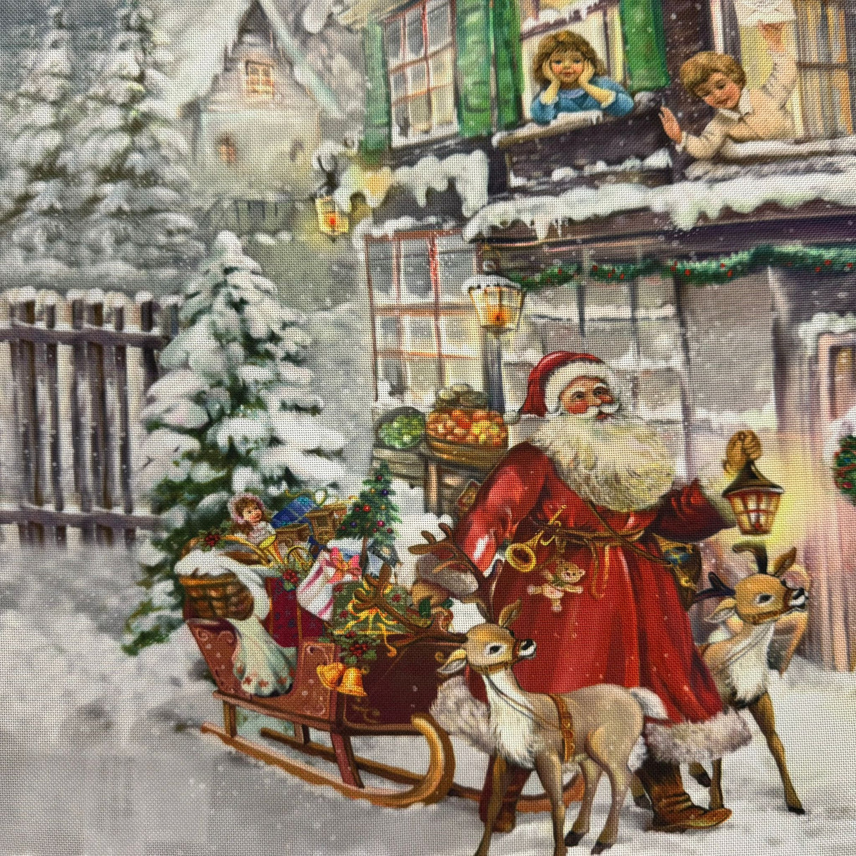 Weihnachtsläufer 40x90cm Weihnachtsmann mit Schlitten – Weihnachten Tischdeko von Wimpelberg