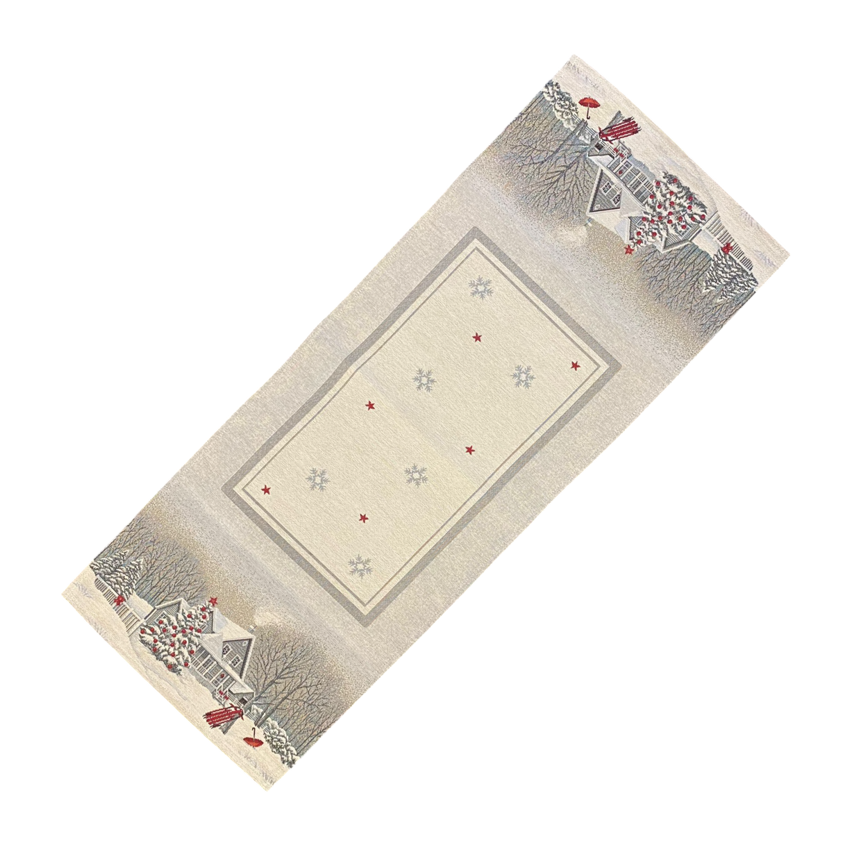 Weihnachtsläufer Gobelin Haus – Festliche Tischdekoration | Weihnachtsdeko 40x100cm von Wimpelberg