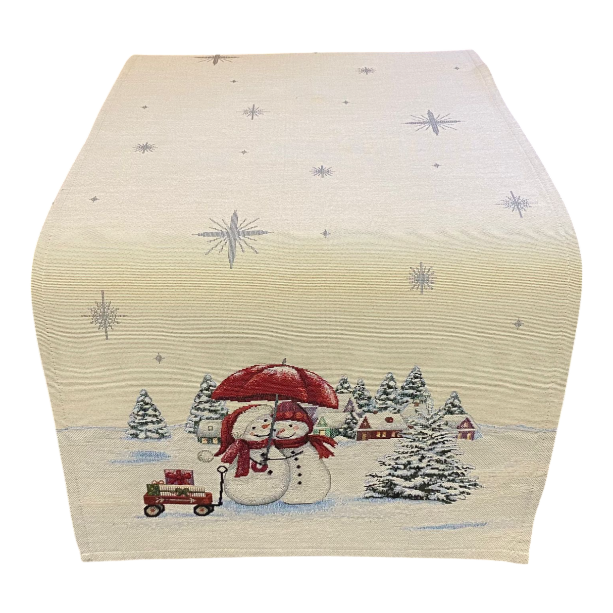 Weihnachtsläufer – Gobelin Schneemänner | Weihnachten Läufer Schneemann von Wimpelberg