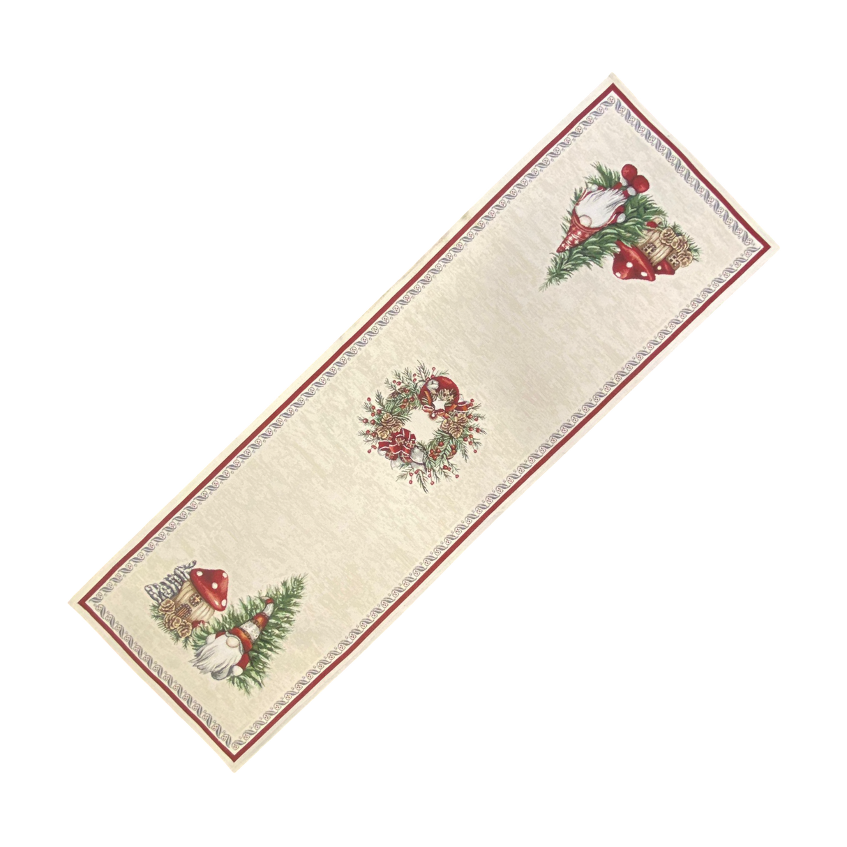 Läufer Gobelin Weihnachten Wichtel mit Pilz Deko Weihnachten 45x140cm von Wimpelberg
