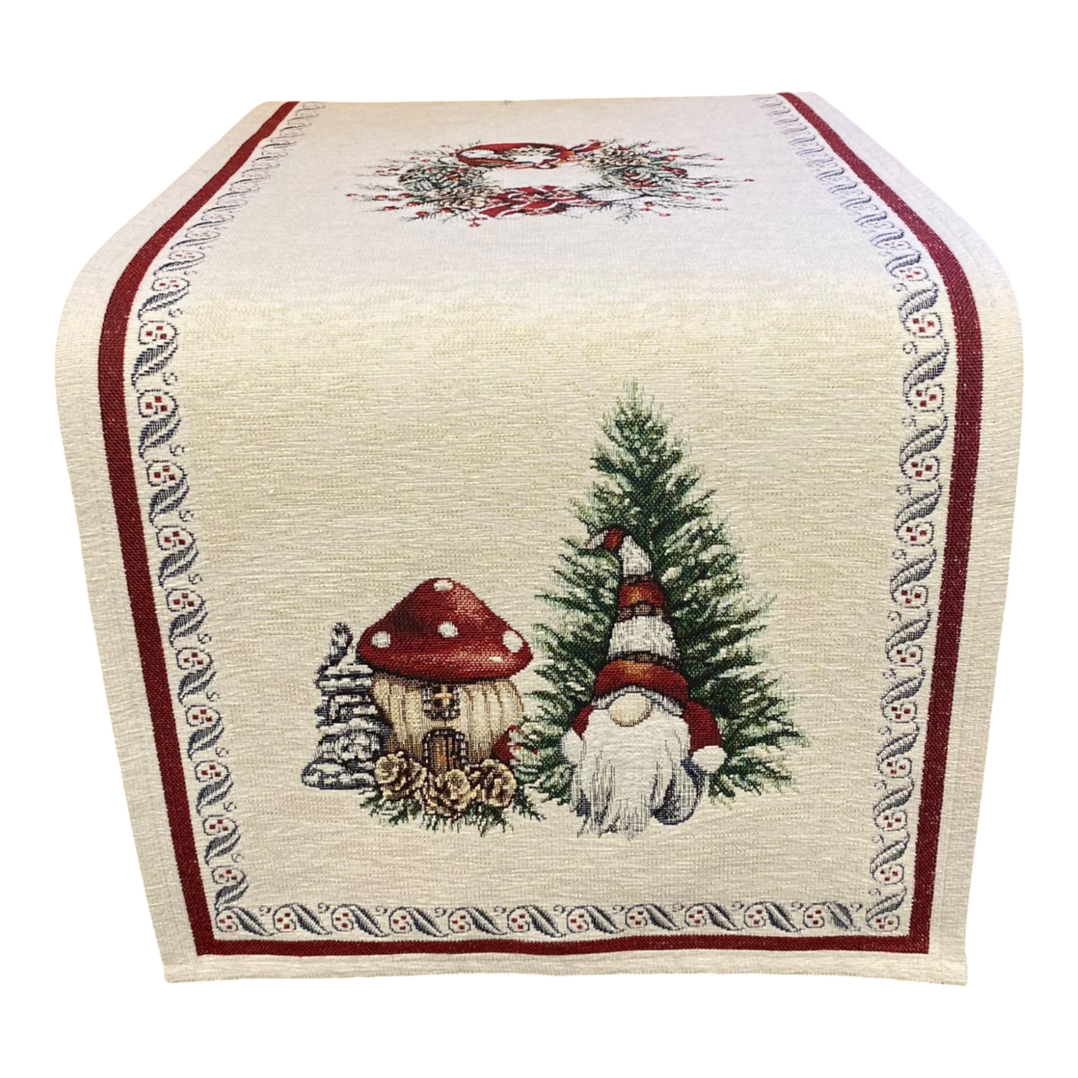 Läufer Gobelin Weihnachten Wichtel mit Pilz Deko Weihnachten von Wimpelberg