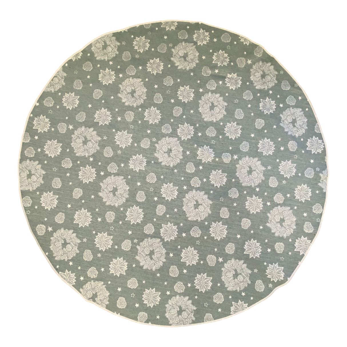 Weihnachten Decke mit Kränzen – 130 cm in Grün | Weihnachtsdecke Kränze Deko von Wimpelberg