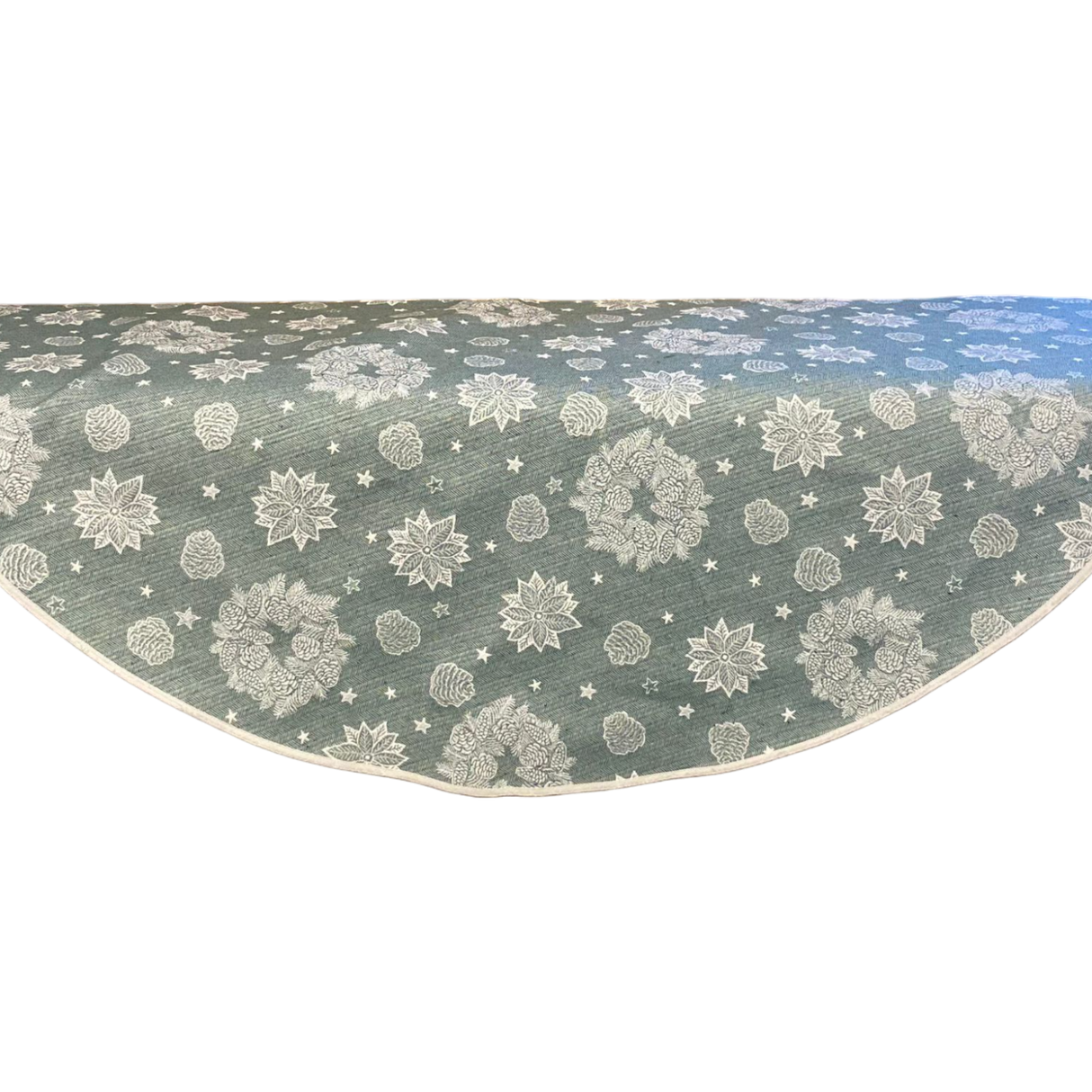 Weihnachten Decke mit Kränzen – 130 cm in Grün | Weihnachtsdecke Kränze Deko von Wimpelberg