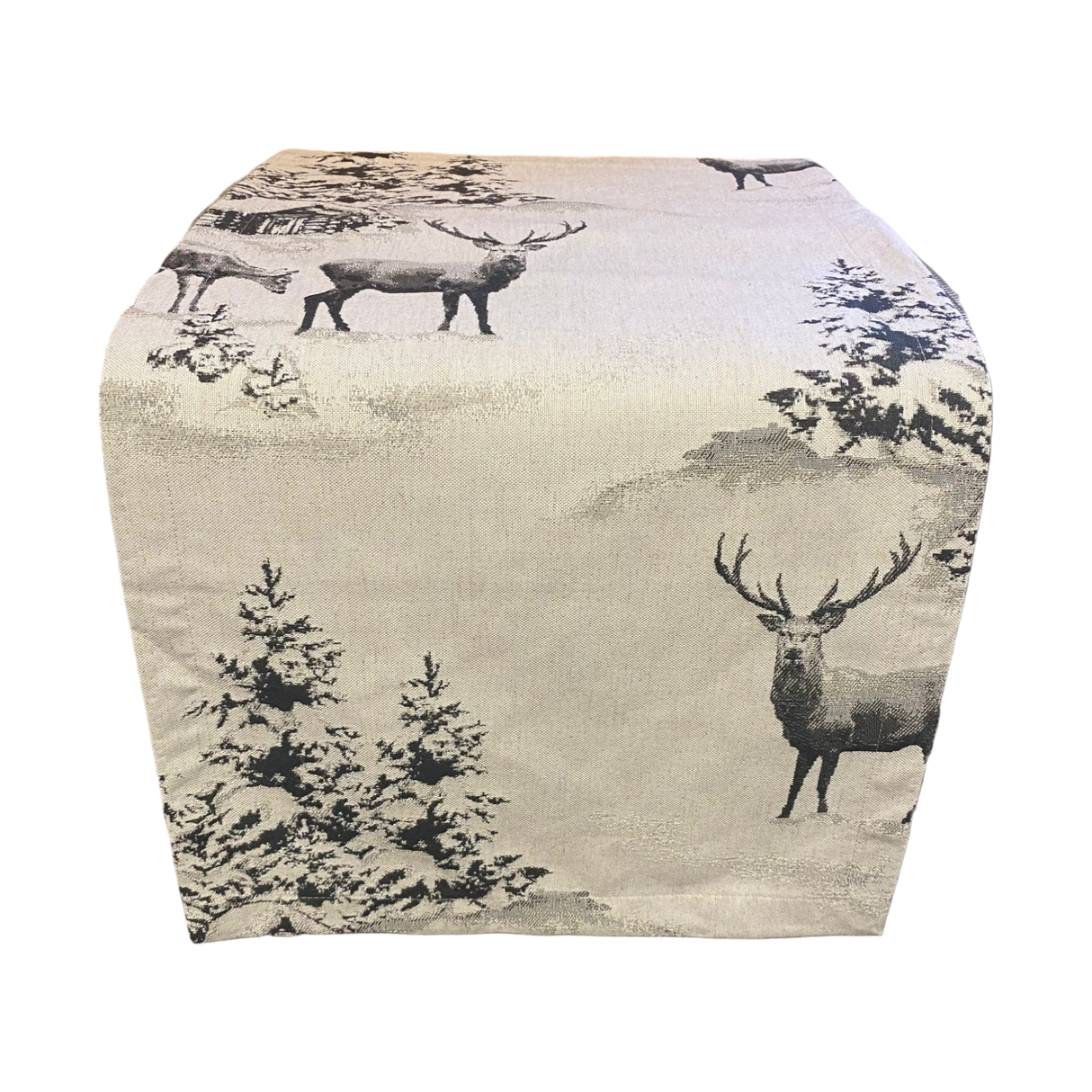 Läufer Dezember mit Hirschen und Winterlandschaft – Winterläufer von Wimpelberg