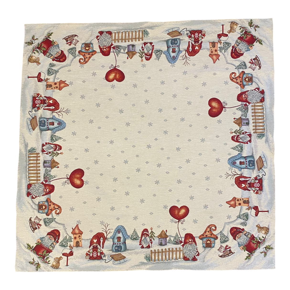 Weihnachtsdecke 100x100 cm – Gobelin Wichteldorf | Weihnachtsdeko Decke von Wimpelberg