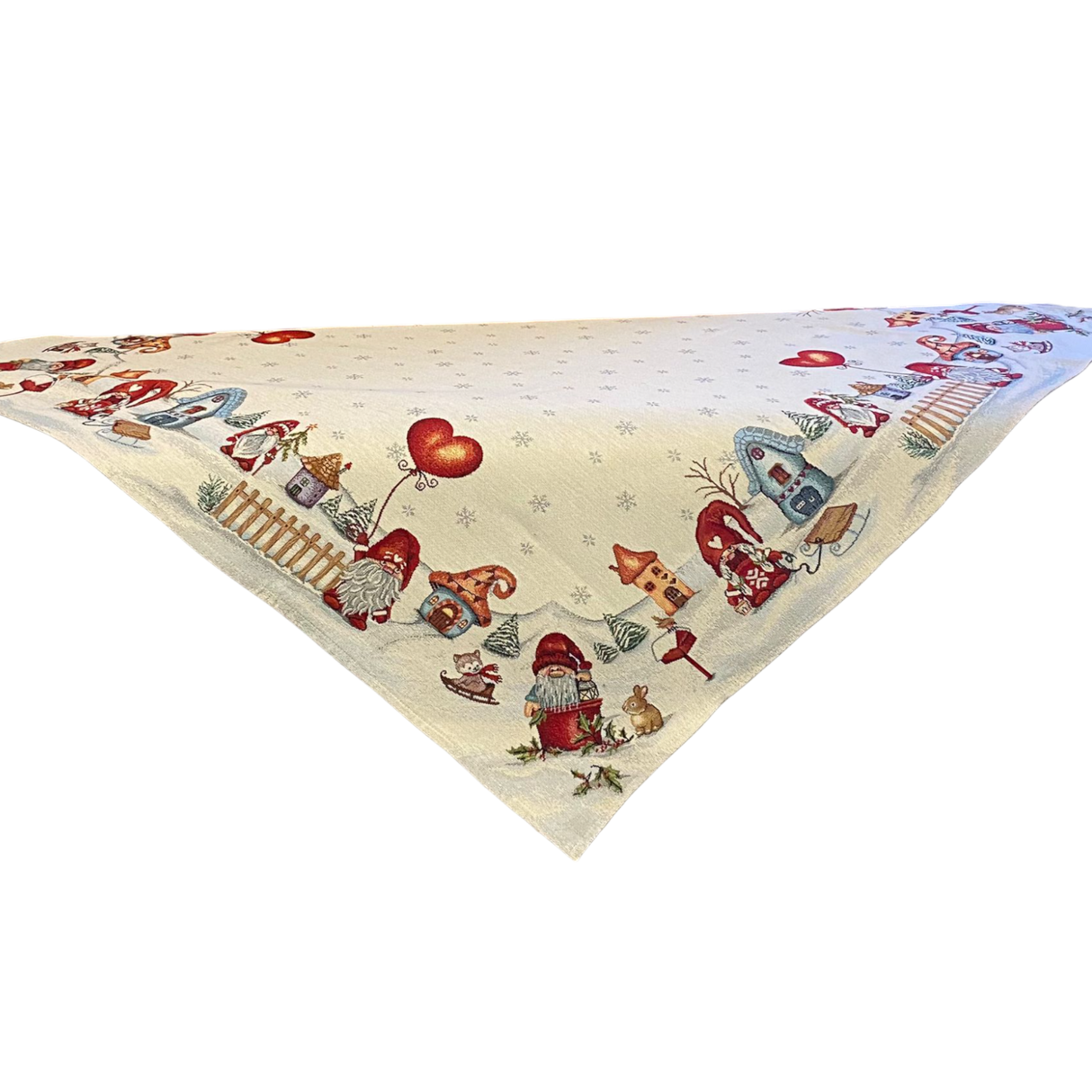 Weihnachtsdecke 100x100 cm – Gobelin Wichteldorf | Weihnachtsdeko Decke von Wimpelberg