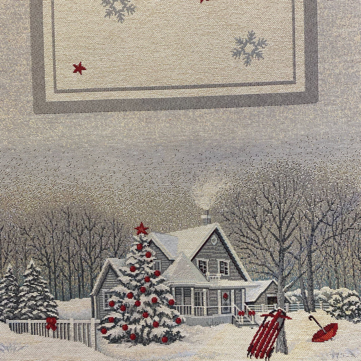 Weihnachtsläufer Gobelin Haus – Festliche Tischdekoration | Weihnachtsdeko von Wimpelberg