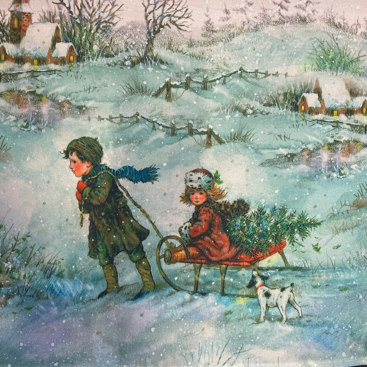 Tischläufer 40x140 cm – Wintermotiv mit Mädchen im Schnee von Wimpelberg