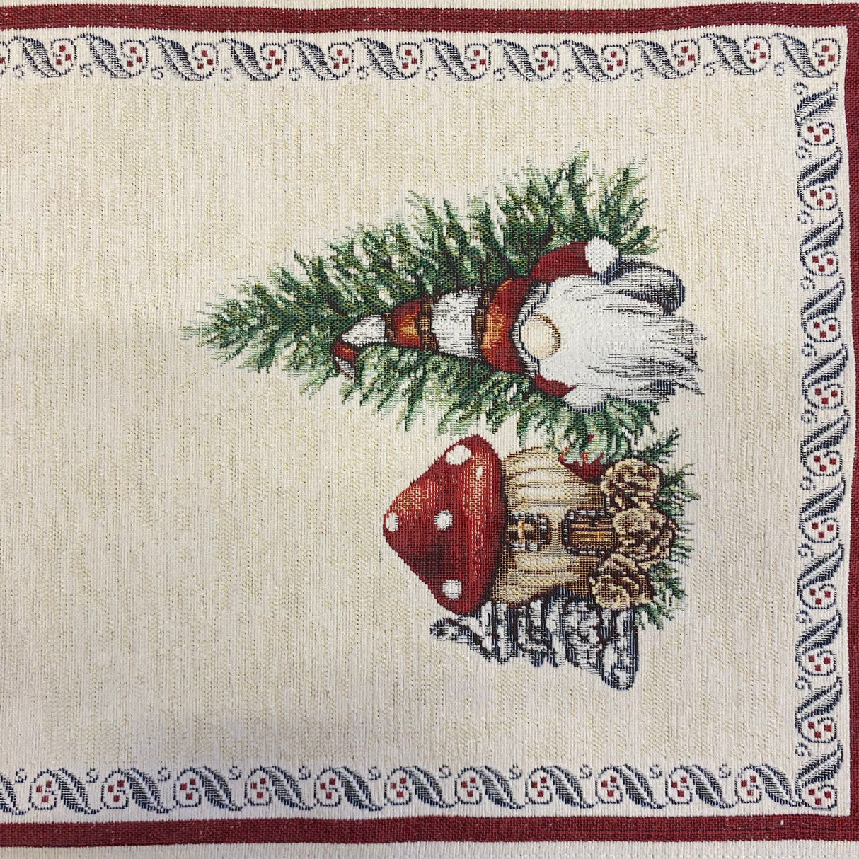 Läufer Gobelin Weihnachten Wichtel mit Pilz Deko Weihnachten von Wimpelberg