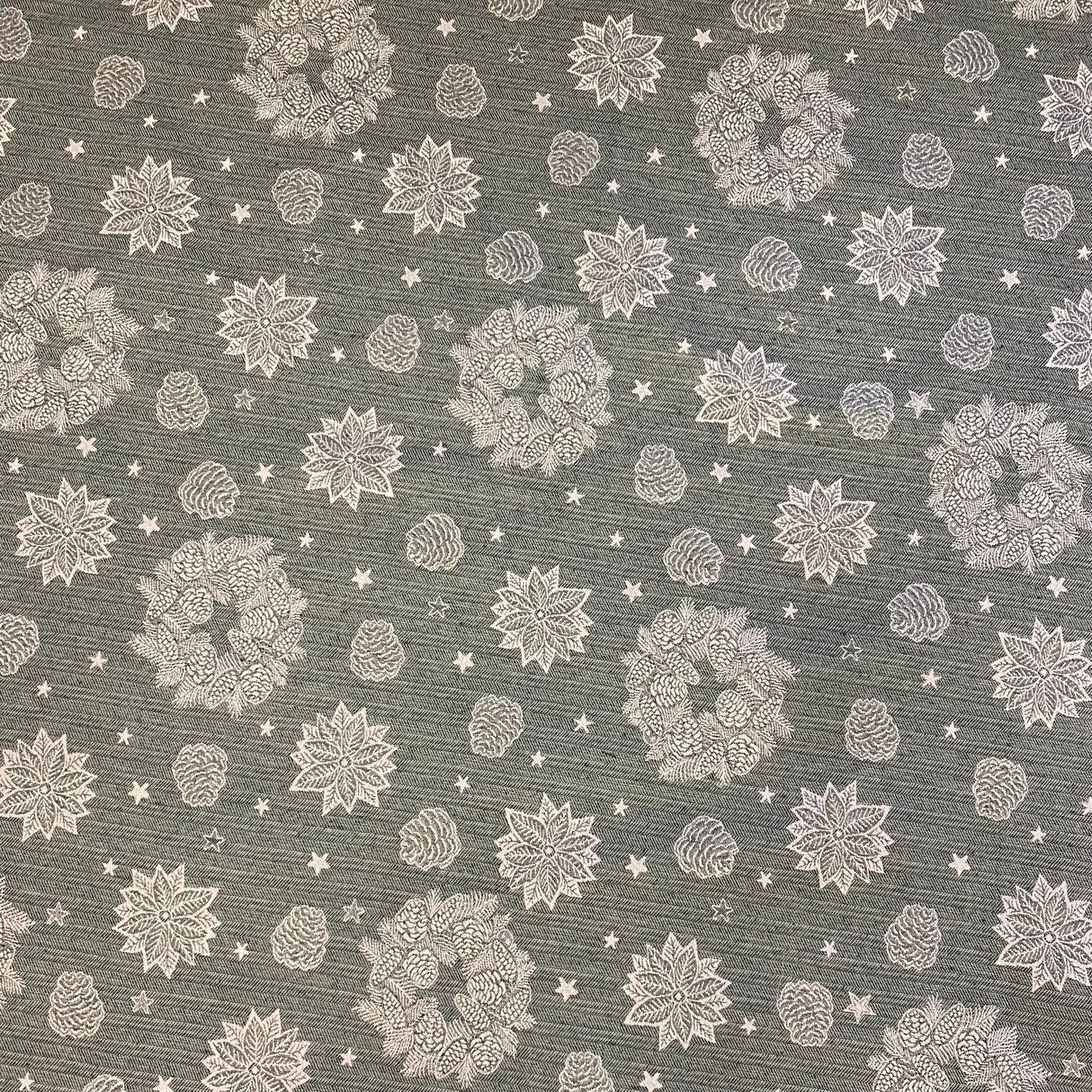 Weihnachten Decke mit Kränzen – 130 cm in Grün | Weihnachtsdecke Kränze Deko von Wimpelberg