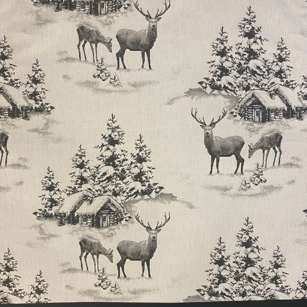 Decke Dezember mit Hirsch und Winterlandschaft – 85x85 cm | Winterdecke von Wimpelberg