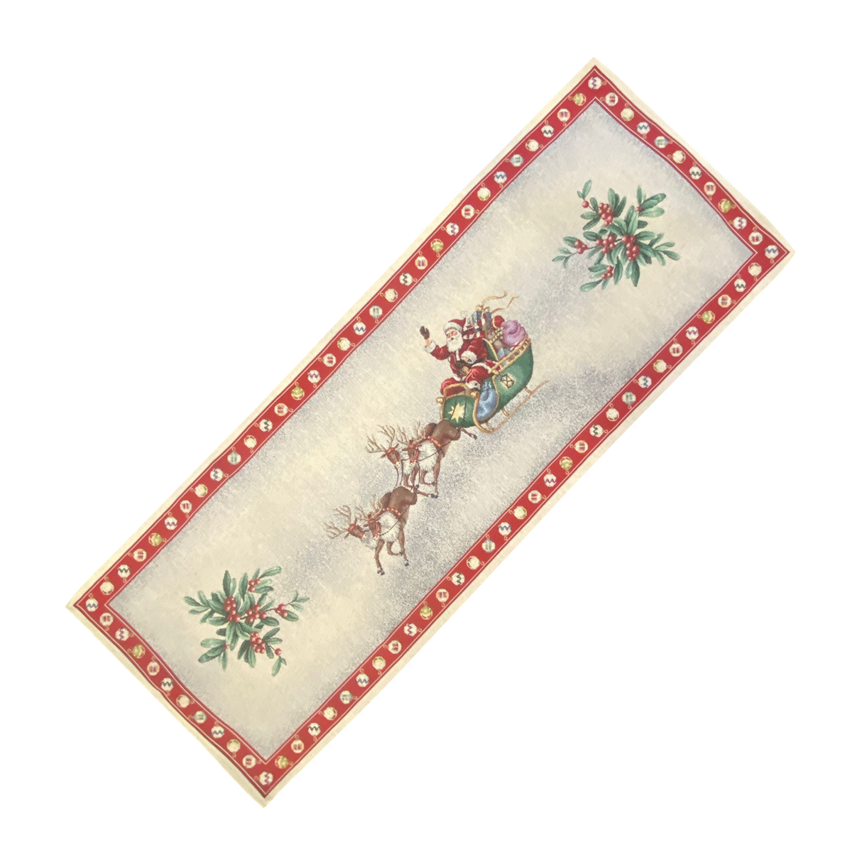 Weihnachtsläufer Renntierschlitten – 36x100 cm | Weihnachtsläufer Tischdeko von Wimpelberg