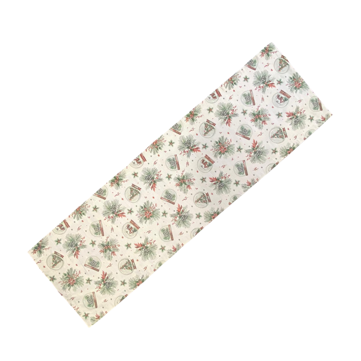 Läufer Weihnachten Schneekugeln Schnee – 38x130 cm | Weihnachtsläufer Tischdeko von Wimpelberg