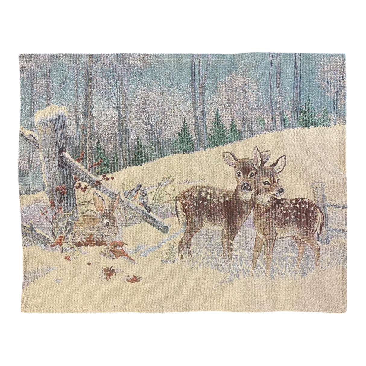 Platzset mit Rehen – 38x48 cm, gesäumt | Winterdecke Tischdeko Winter von Wimpelberg