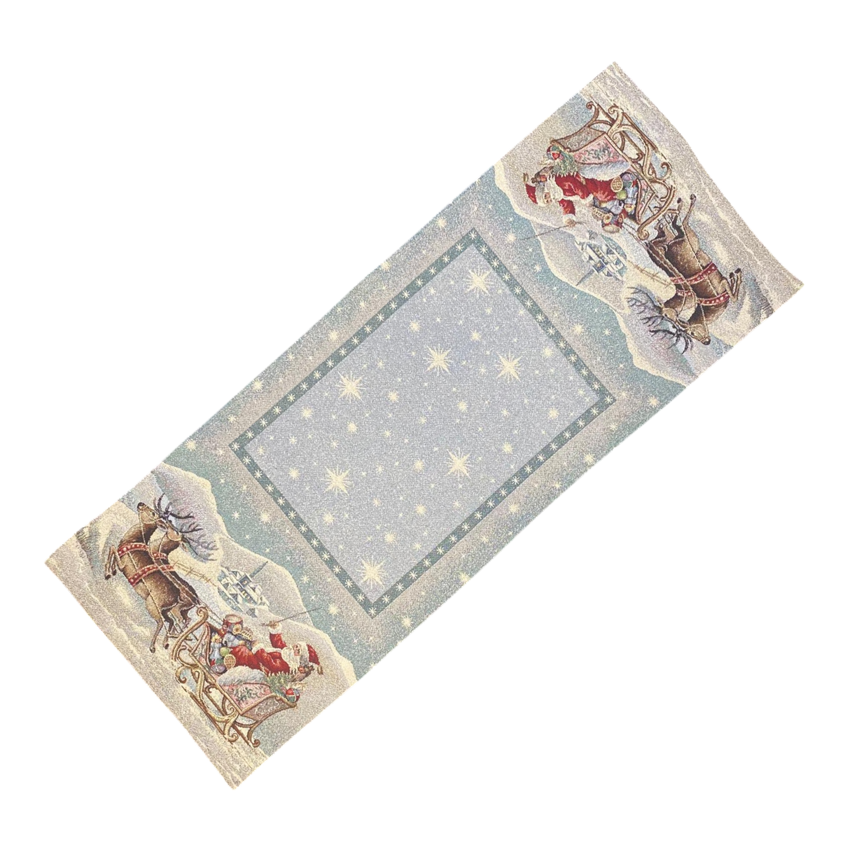 Weihnachtsläufer "Bescherung" Winterlandschaft mit Weihnachtsmann – 38x100 cm von Wimpelberg