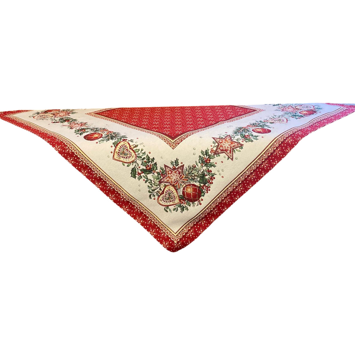 Decke Gobelin Weihnachten Herz, Kugel, Stern | Weihnachtsdecke Deko von Wimpelberg