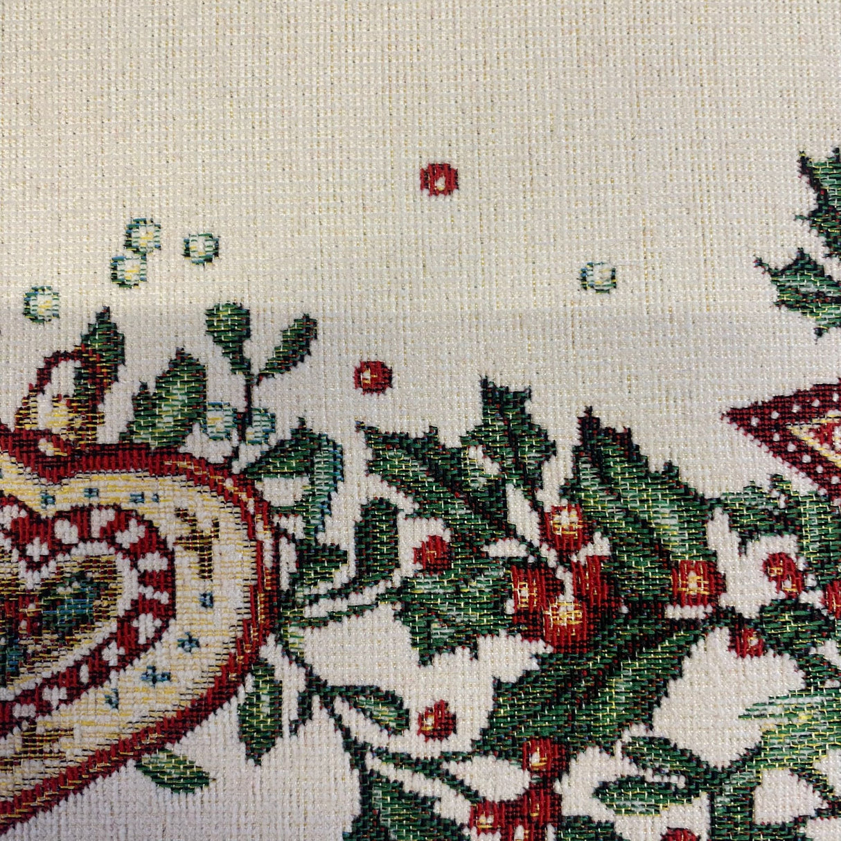 Läufer Weihnachten Gobelin Herz, Kugel und Stern | Weihnachtsläufer Deko von Wimpelberg