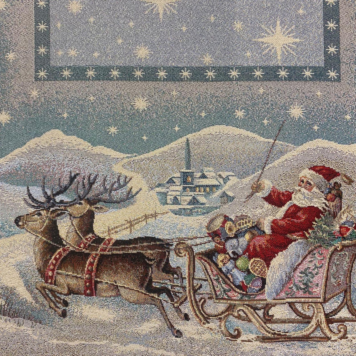 Weihnachtsläufer "Bescherung" Winterlandschaft mit Weihnachtsmann – 38x100 cm von Wimpelberg