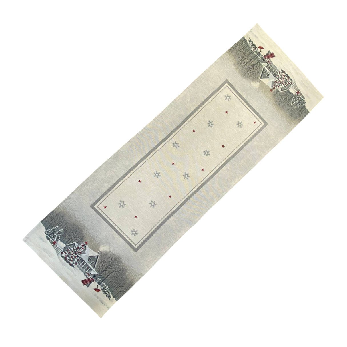 Weihnachtsläufer Gobelin Haus – Festliche Tischdekoration | Weihnachtsdeko 45x140cm von Wimpelberg