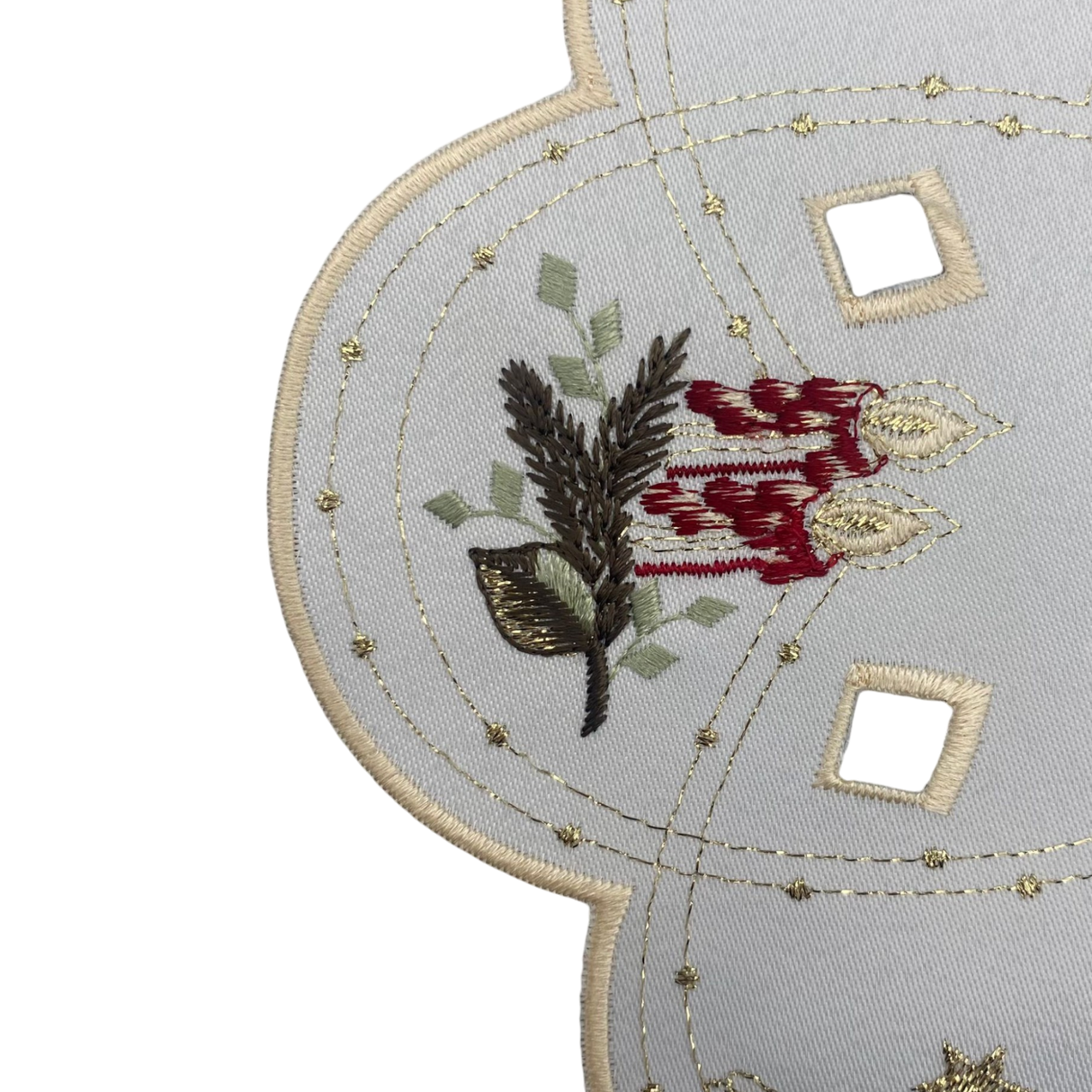 Weihnachtsdecken Plauener Spitze Weihnachtskerzen – 23 cm, Rund von Wimpelberg