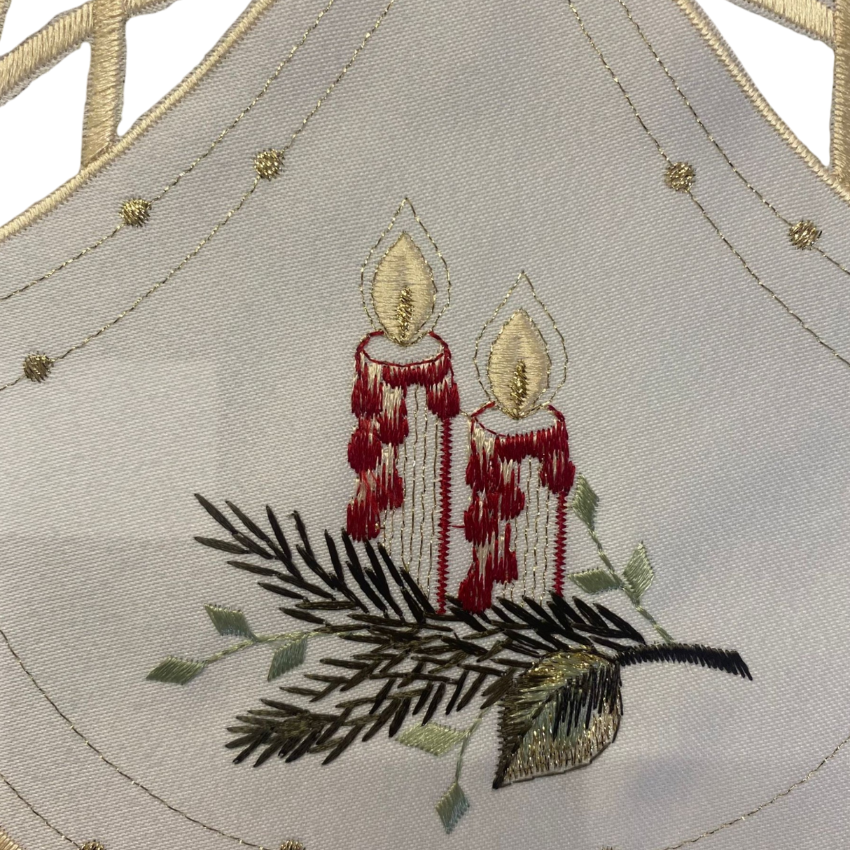 Weihnachtsdecken Plauener Spitze Weihnachtskerzen – 36x85 cm, Oval von Wimpelberg