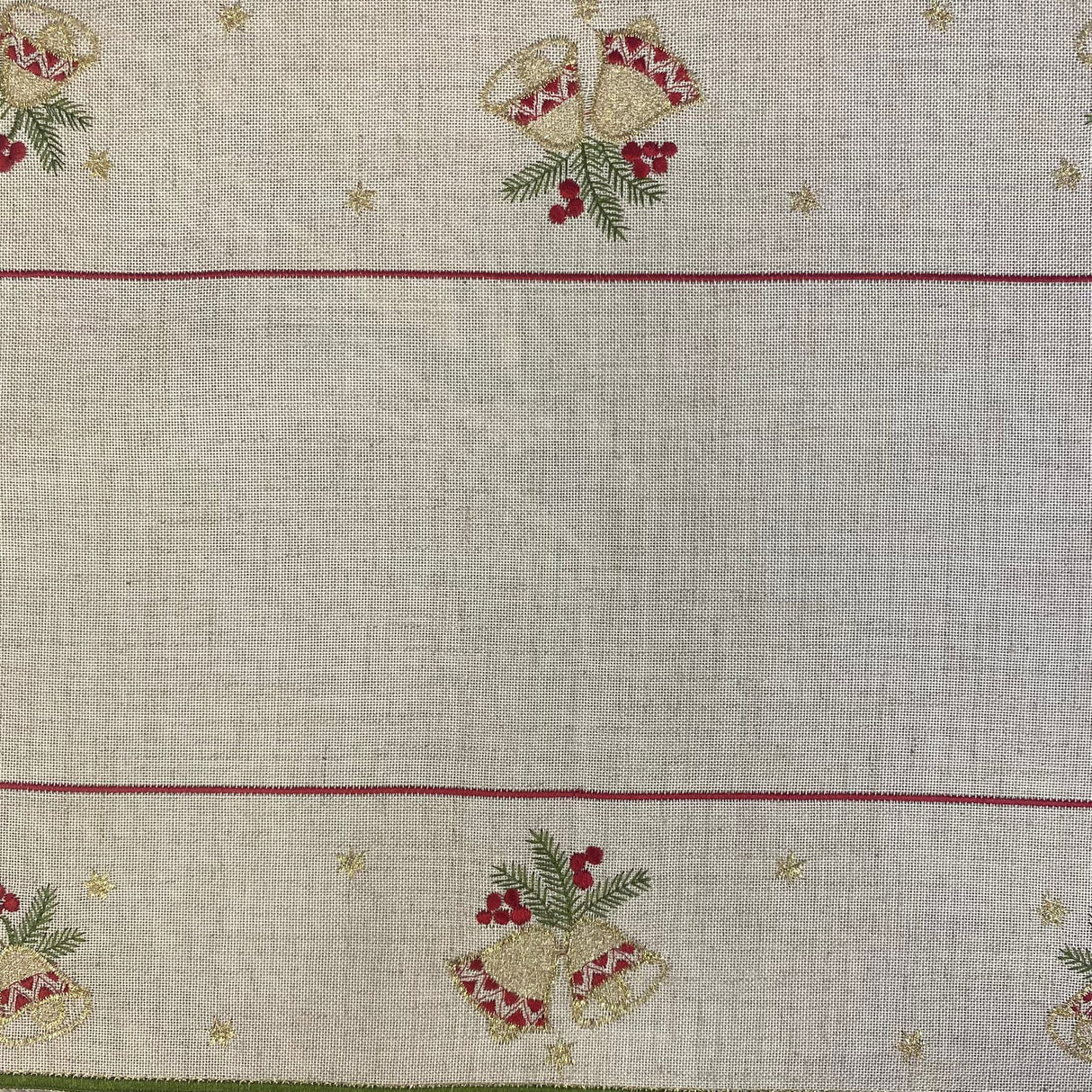 Tischläufer Plauener Spitze Weihnachtsglocken – 30x55 cm, Natur von Wimpelberg