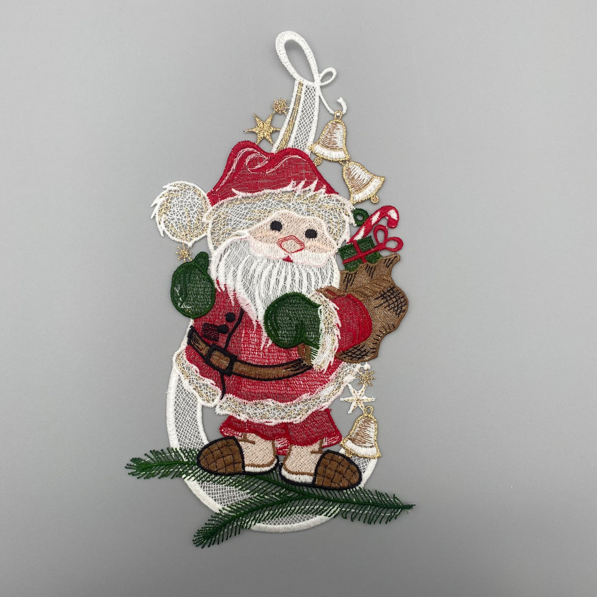 Fensterbild "Weihnachtsmann" – Plauener Spitze | Weihnachten Fensterdeko von Wimpelberg